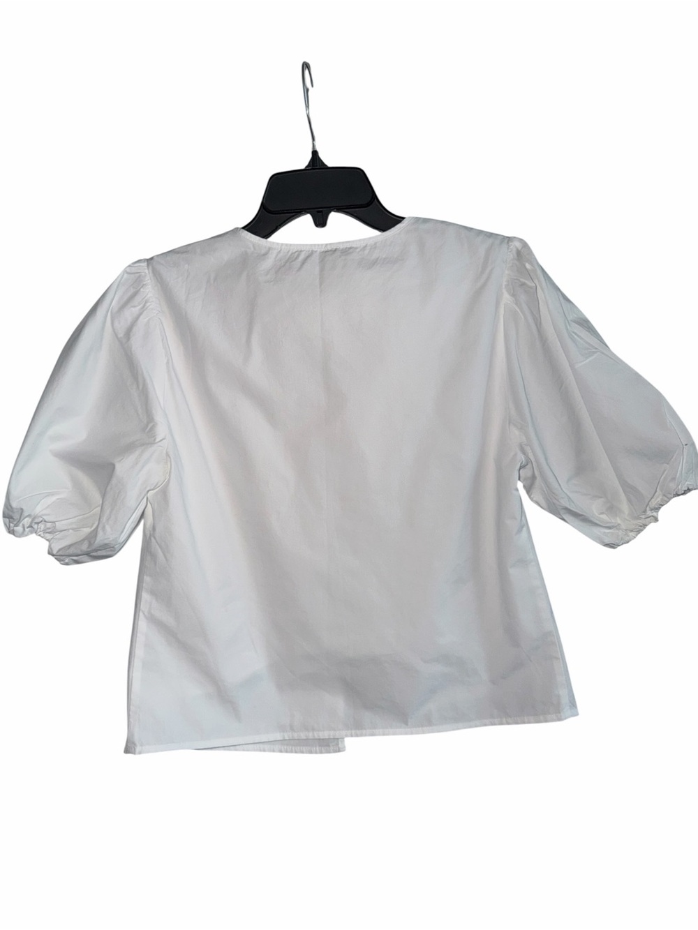 Abercrombie & Fitch White Tie-Front Puff Sleeve Blouse size Small - Picture 3 of 7